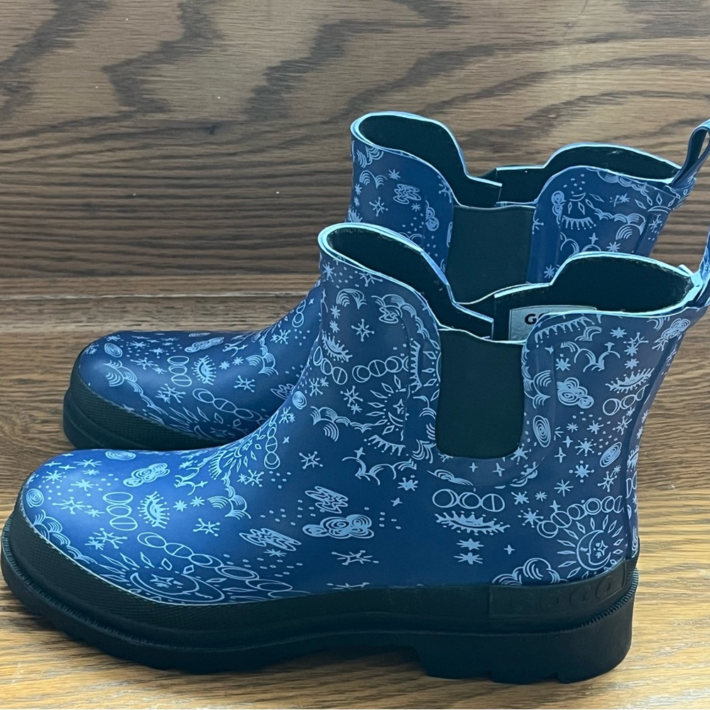 GOGO Women’s Rain Boots Ankle Garden Boots Celestial Blue Size 7 - Picture 2 of 7